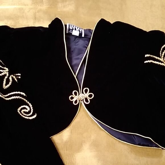 Vintage Karen Lucas For Niki ILGWU Made In USA Velvet Women Dress Size 12 - Picture 13 of 14